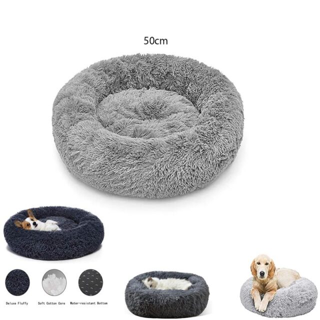 Pet Fuzzy Pillow Bed - Cozy 50cm Resting Spot with Plush Cushioning and Easy-Clean Fabric