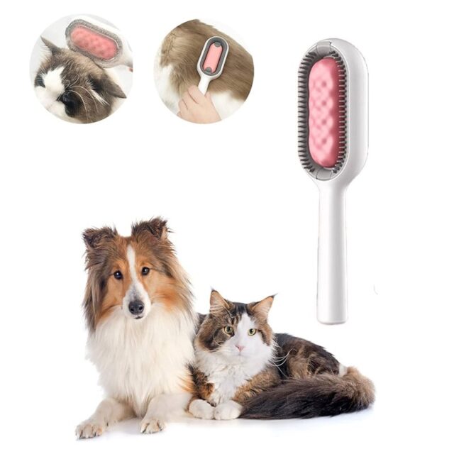 3-in-1 Pet Cleaning, Massage, and Fur Removal Brush