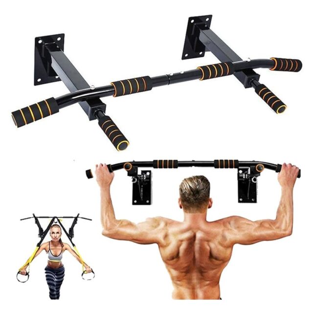 Upper Body Workout Bar - Quick Door Frame Attachment for Pull-Ups and Chin-Ups