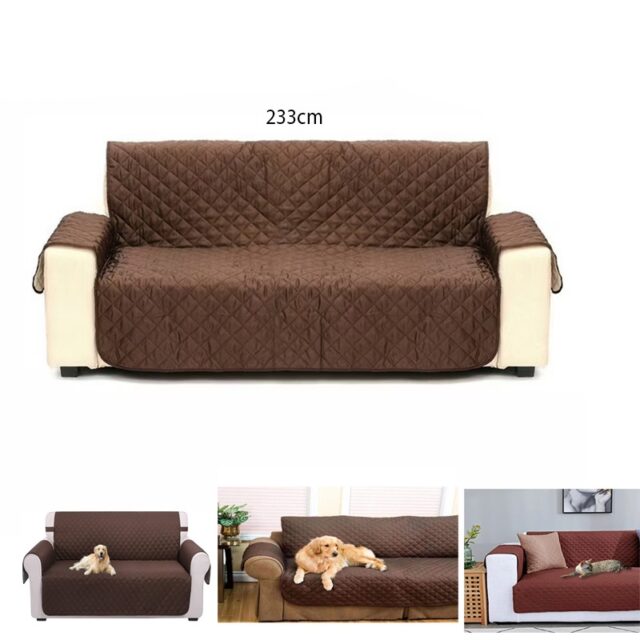 Reversible Couch Cover - 234 cm Long with Stylish Chocolate Brown and Neutral Beige Sides