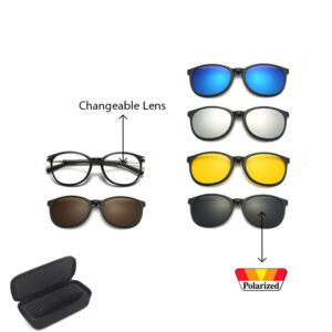6in1 Magnetic Set Sunglasses Auto Optical Frame Polarized Magnet Clip on Sunglasses