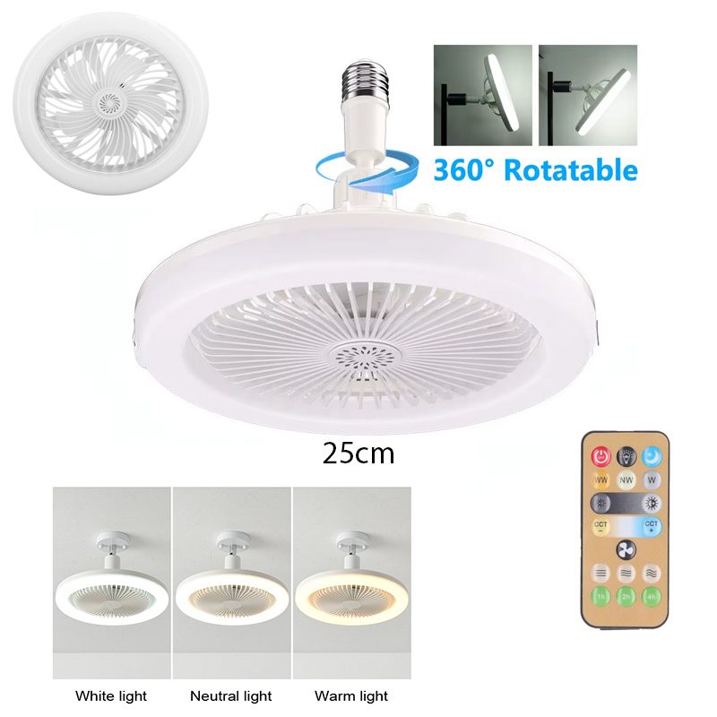 LED Multifunction Ceiling Fan Light with Remote – Silent, Strong Wind, 180° Rotation & Aromatherapy