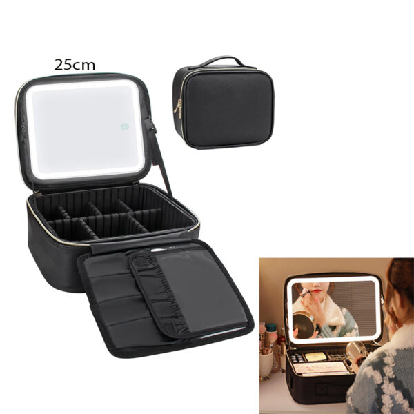 Makeup Storage Box with LED Makeup Mirror – Customizable, Portable & Stylish