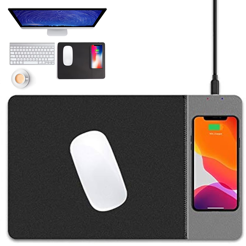 Wireless Charging Mouse Pad –Fast Charger Desk Mat Non-Slip & Ultra-Thin Design
