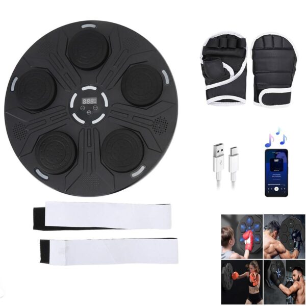 Bluetooth Boxing Machine with Gloves, Built-in Music, Lights, and Multiple Modes