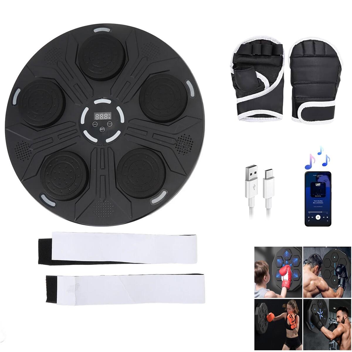 Bluetooth Boxing Machine with Gloves, Built-in Music, Lights, and Multiple Modes