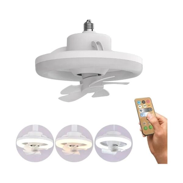 LED Fan Light with 360° Rotation, Remote Control, and 3 Light Settings