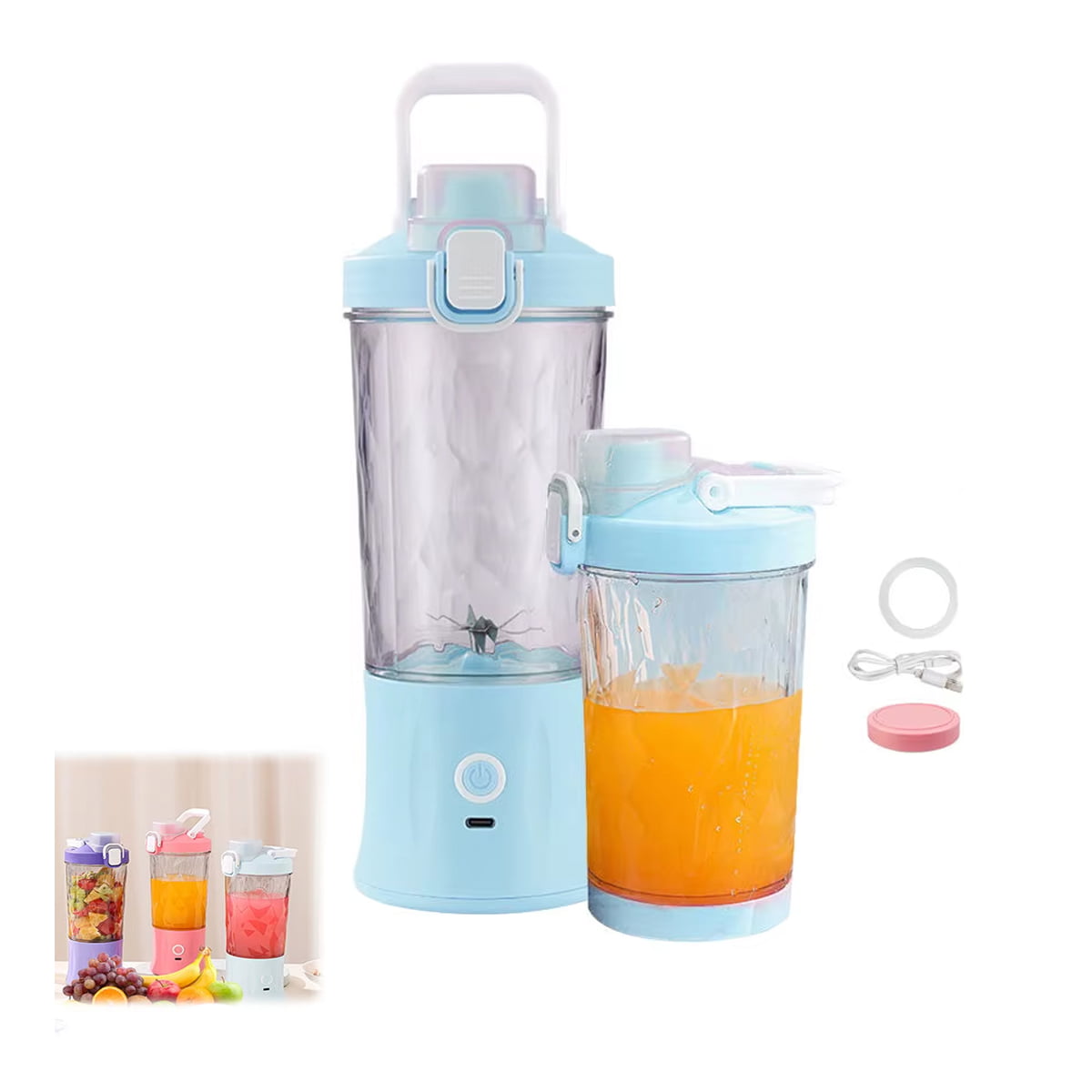 Rechargeable Portable Blender with LED Lights - Juicer 600 ml