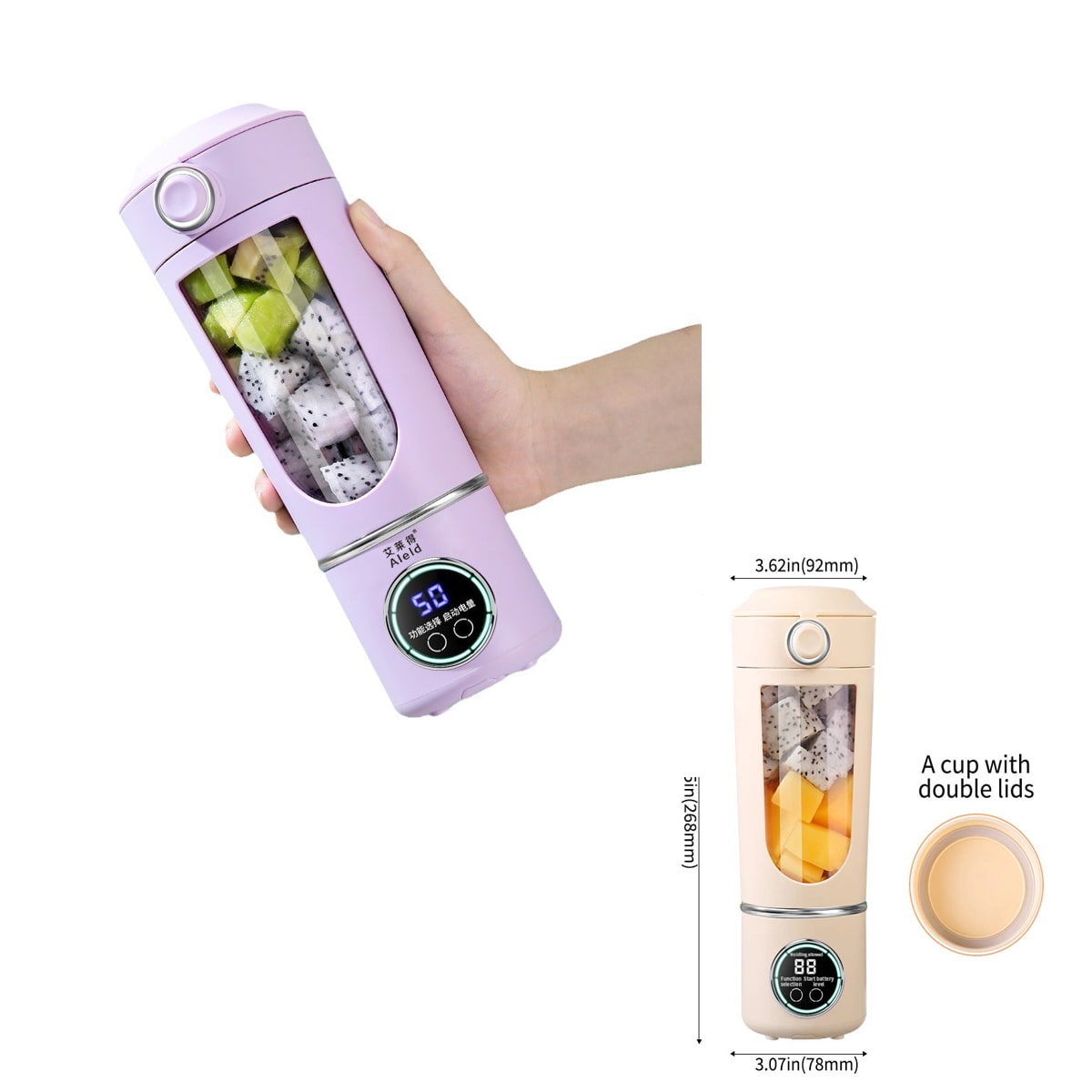 Portable Rechargeable Juicing Cup 700ml – USB Blender Bottle with Stainless Steel Blades & Detachable Mug Base