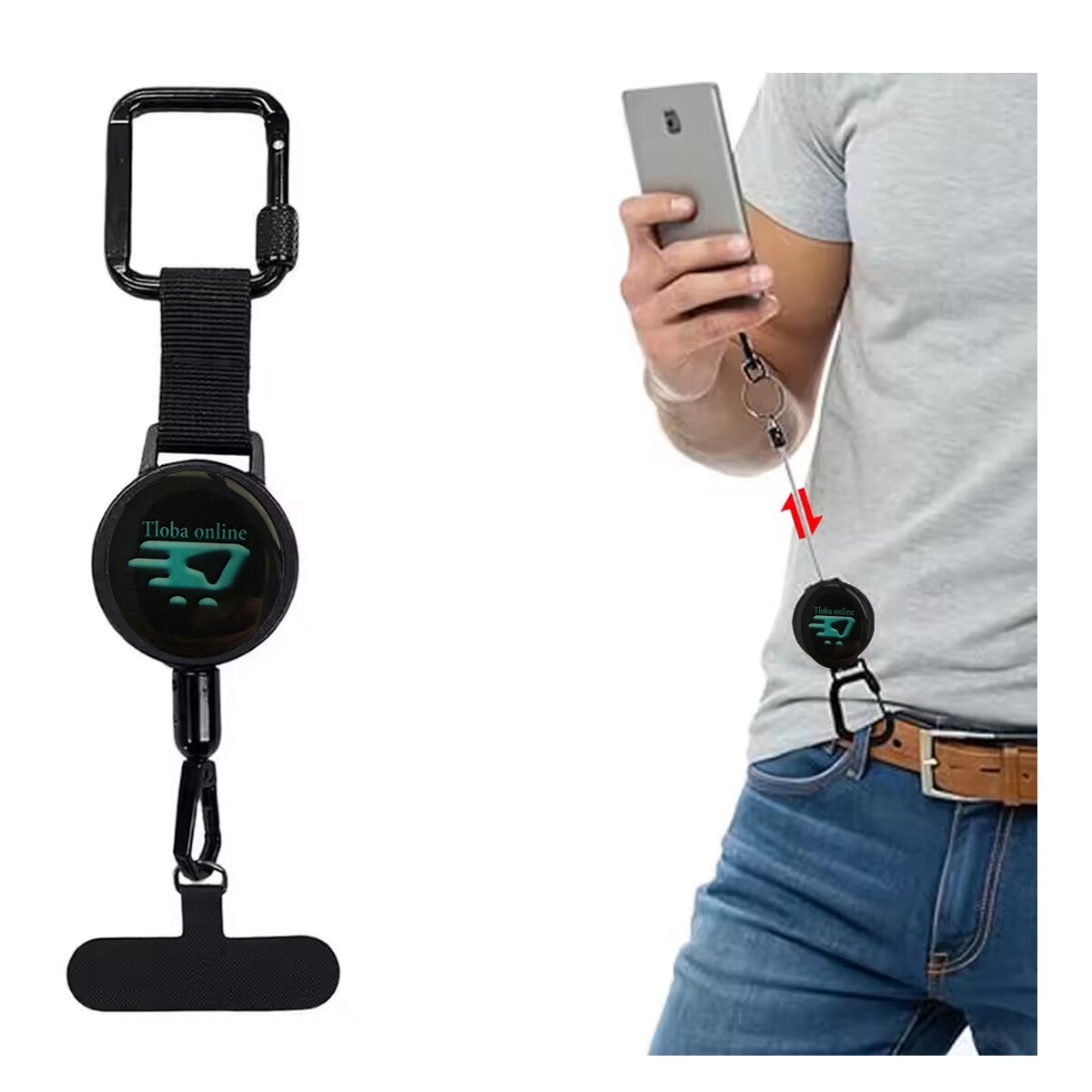 Retractable Anti-Theft Phone and Wallet Lanyard with Belt Clip – Secure Smartphone Tether Strap for Travel, Hiking & Daily Use