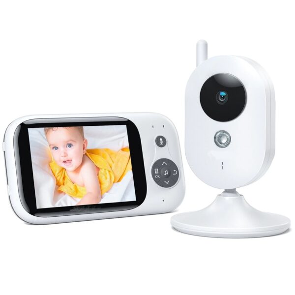 Wireless Baby Monitor with 5-Inch Display, Infrared Night Vision & Two-Way Audio – 2.4GHz Video Baby Monitor with VOX Sound Activation for Day & Night Baby Care