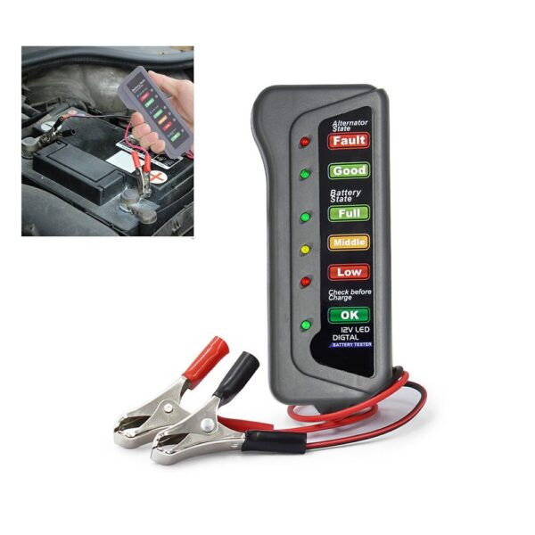 12V Digital Auto Diagnostic Tool Universal Car & Motorcycle Fault Code Reader – Battery & Alternator Tester