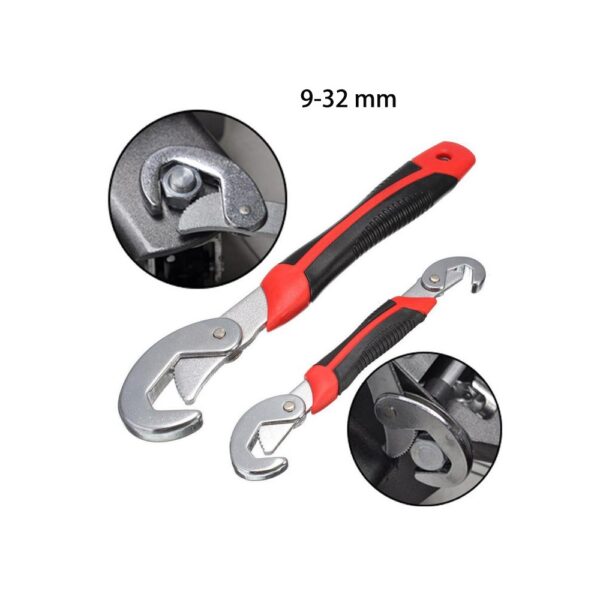 2 Pcs Multi-Function Adjustable Wrench Set 9-32mm – Universal Self-Adjusting Steel Spanner for Nuts, Bolts & Oil Filters Portable Hand Tool